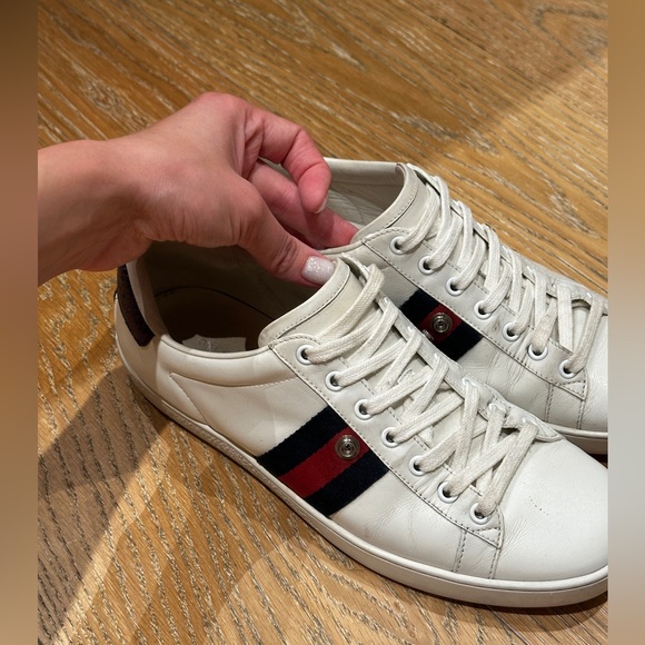 Gucci Wmns Ace 'Blind for Love' White Sneakers 9.5sz - Picture 9 of 9